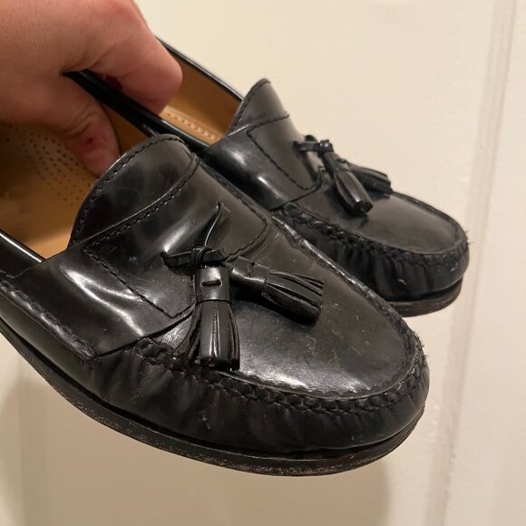 Cole Haan Tassel Loafers Black Leather